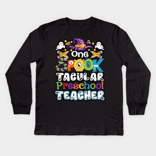 One Spook Tacular Preschool  Teacher Halloween Kids Long Sleeve T-Shirt